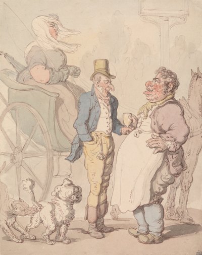 Slender Billy Taking Refreshment by Thomas Rowlandson